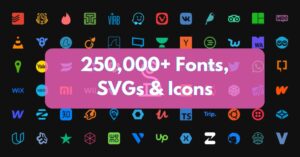 250000-Fonts-SVGs-Icons-scaled-2048x1075